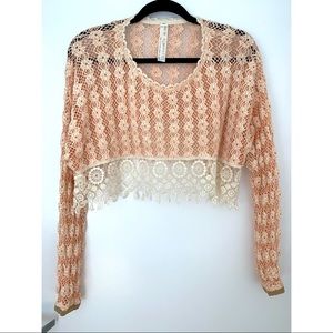 Free People New Romantics Crocheted Top (Size M)